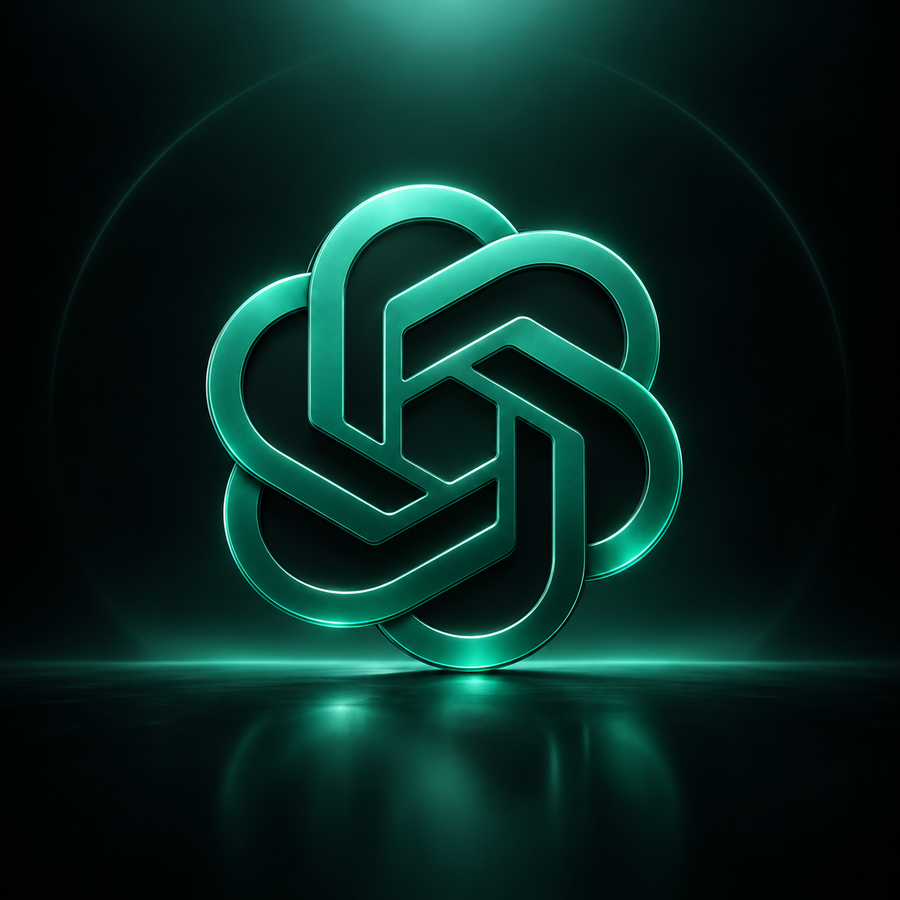 Stylized ChatGPT logo illustration for a ChatGPT review article