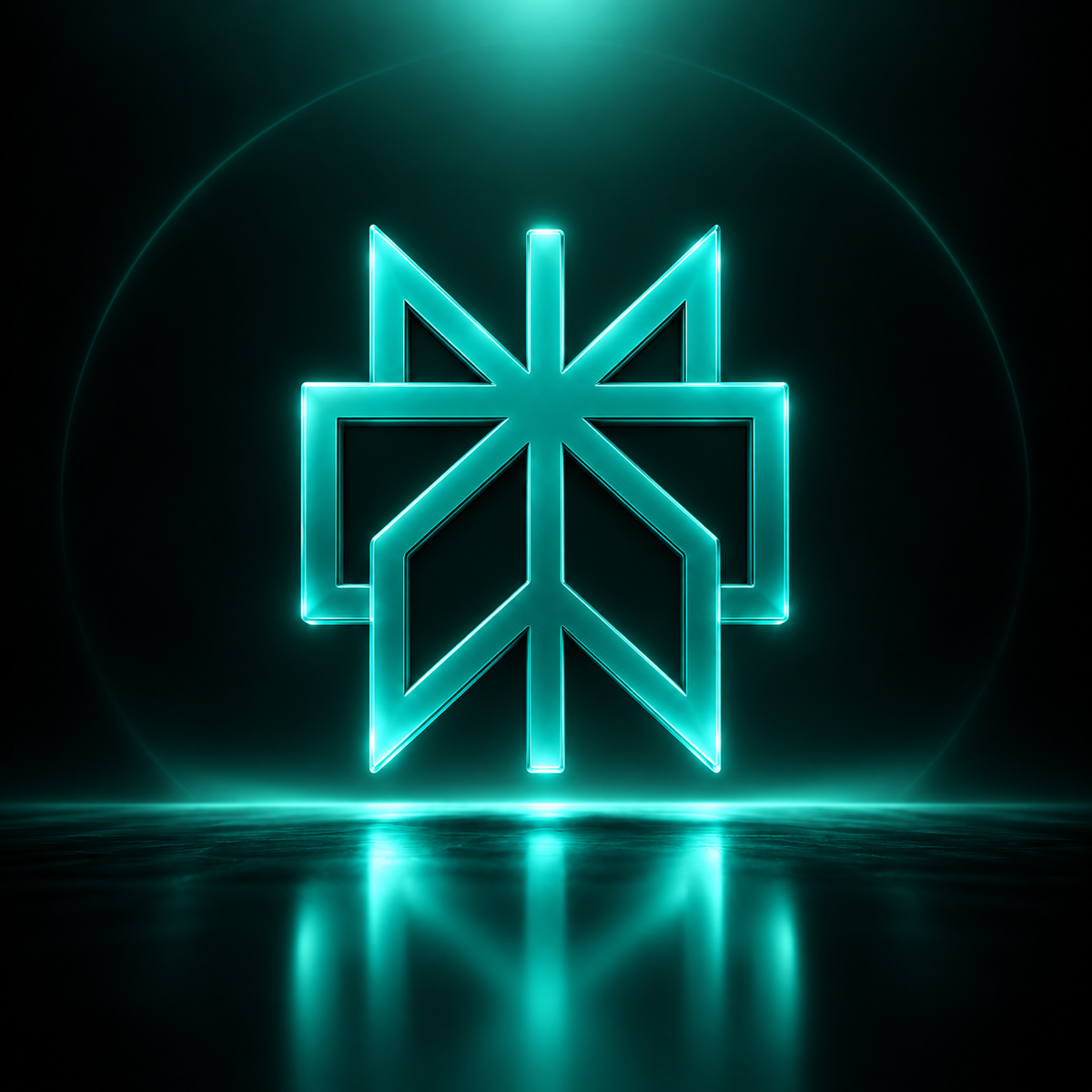 Stylized glowing Perplexity AI logo on a dark background