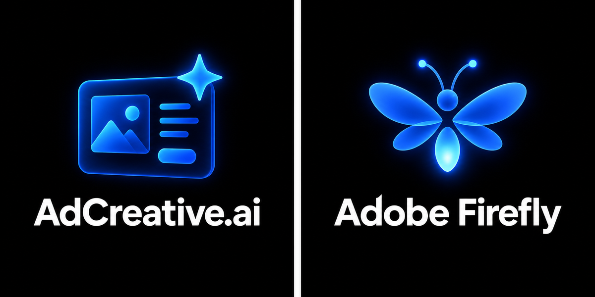 Adobe Firefly blue icon on a black background for the 2026 review